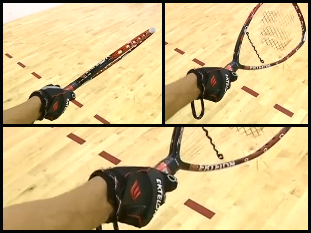 Forehand grip - Picture adapted from https://www.youtube.com/watch?v=tMagHPhoRxA#t=11